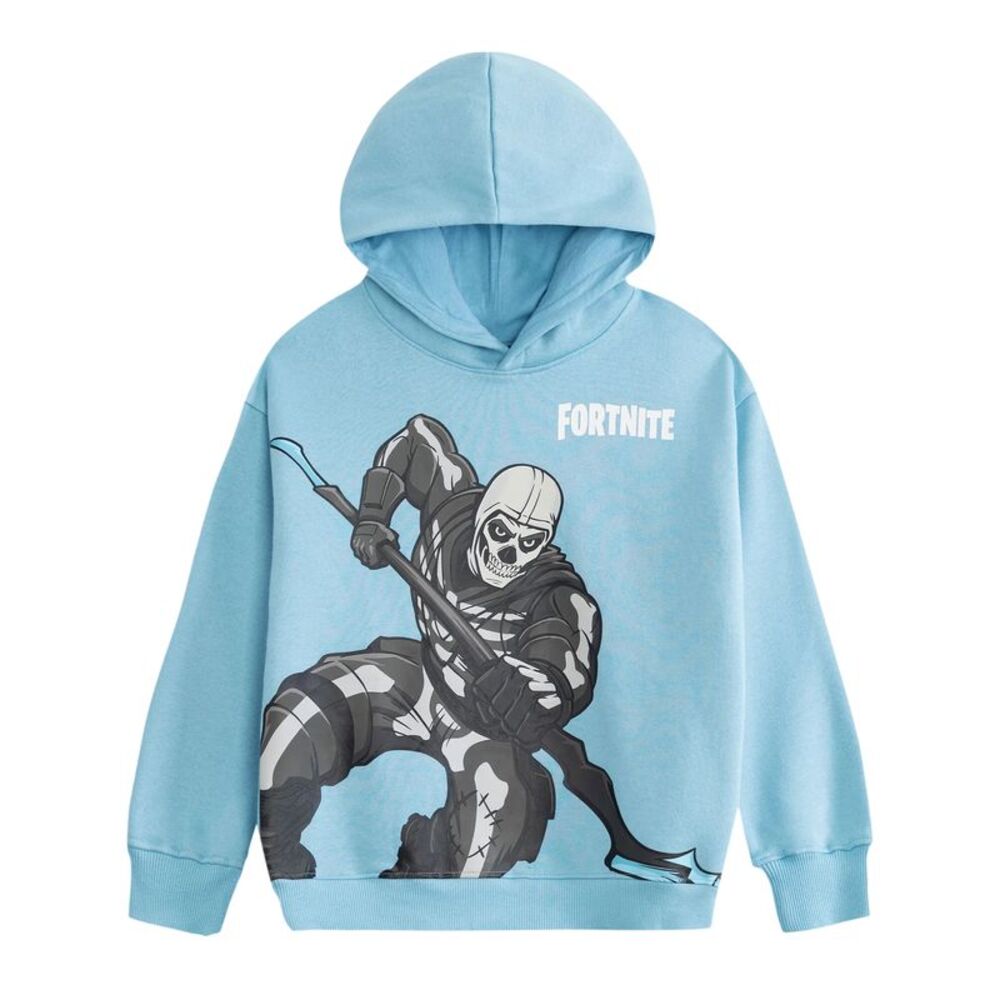 Fortnite Childrens/Kids Skull Trooper Logo Hoodie / Blue